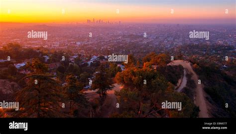 Sunrise view from Griffith Observatory, Los Angeles, California, USA ...