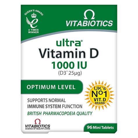 Vitabiotics Ultra Vitamin D 1000IU Optimum Level- 96 Mini Tablets