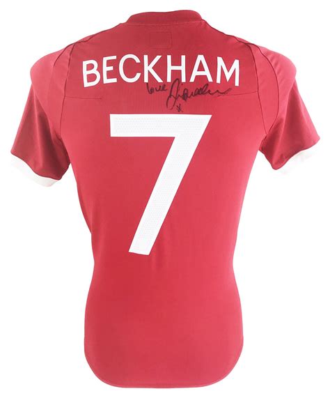 Signed David Beckham Jersey - England Football Autograph Shirt Rare