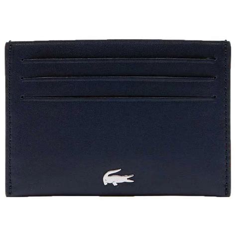 Lacoste Fitzgerald Credit Card Holder Leather Blue, Dressinn