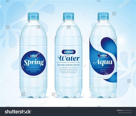 Water bottle and label vector, concept and package design collection ...