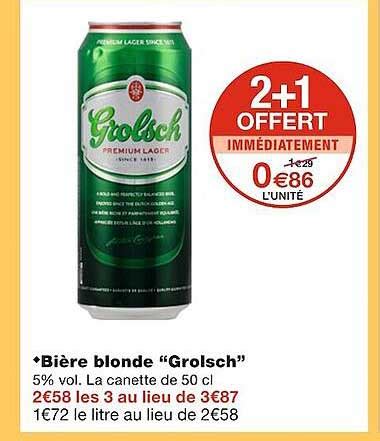 Promo Bière Blonde "grolsch" chez Monoprix - iCatalogue.fr