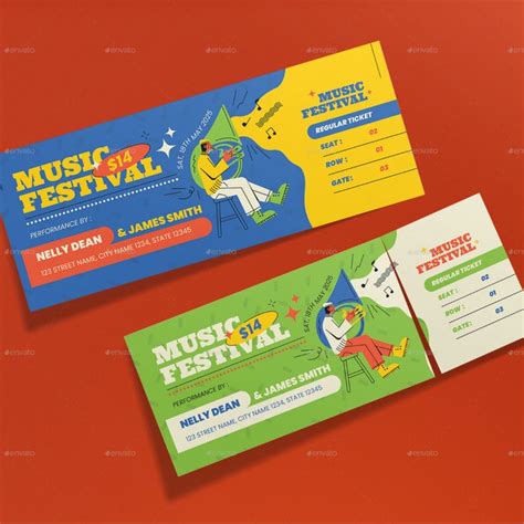 Music Festival Ticket | Ticket design, Graphic design inspiration poster, Event tickets design