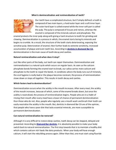 What is demineralization and remineralization of teeth