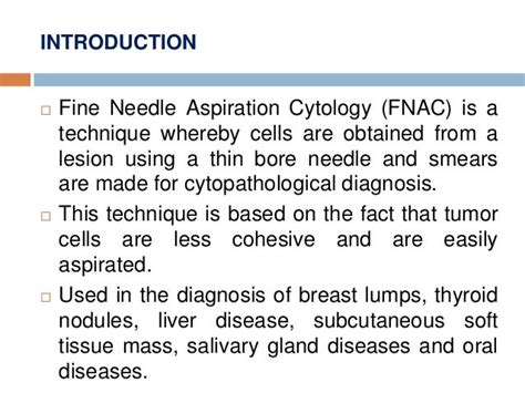 FINE NEEDLE ASPIRATION CYTOLOGY / FNAC