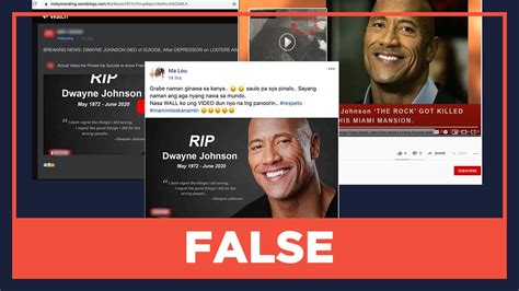 FALSE: Dwayne Johnson dies in June 2020