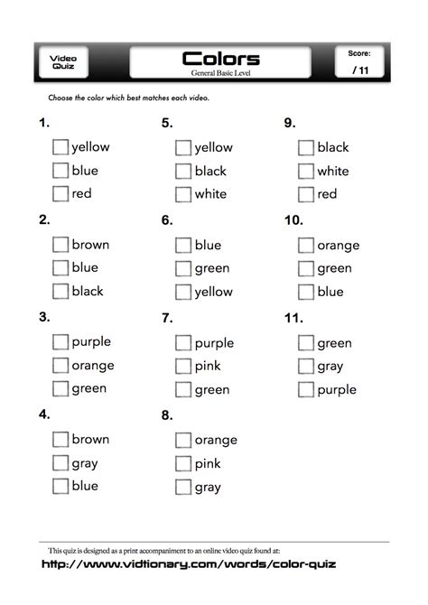 Quiz: Colors – Vidtionary: A Video Dictionary