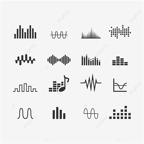 Sound Wave Frequency Vector Art PNG, Sound Wave Icon Set Isolated ...