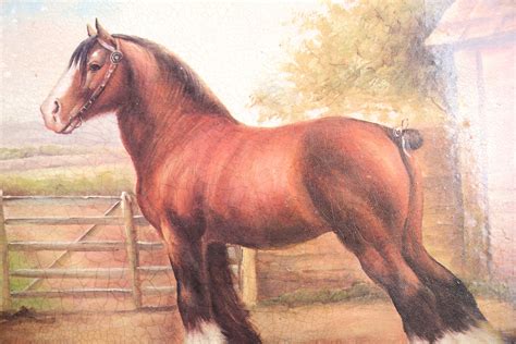 Oil Painting of a Brown Horse | EBTH