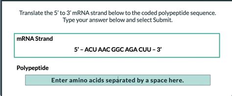 Solved Create a 3' to 5' template strand from the 5' to 3' | Chegg.com