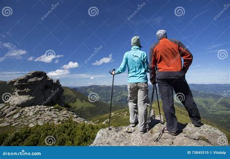 Summer Hiking in the Mountains. Stock Photo - Image of activity ...