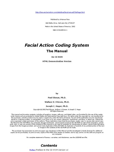 Facial Action Coding System: The Manual