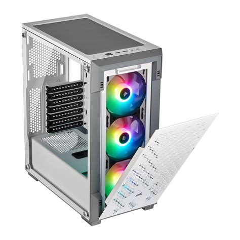 Corsair White iCUE 220T Addressable RGB Airflow Midi PC Gaming Case