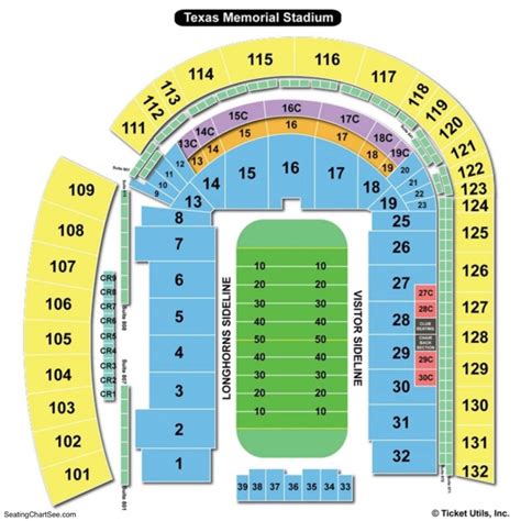 University Of Texas Stadium Seating Map - Printable Maps