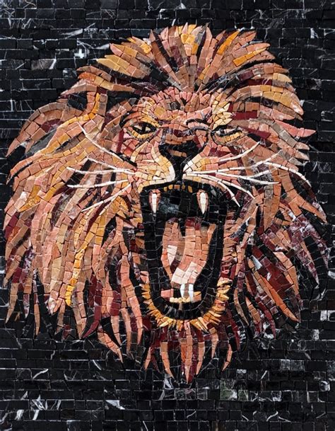 LION WALL ART Portrait Lion Mosaic Wall Art Décor Mural - Etsy