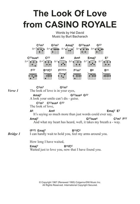 The Look Of Love by Dusty Springfield - Guitar Chords/Lyrics - Guitar ...