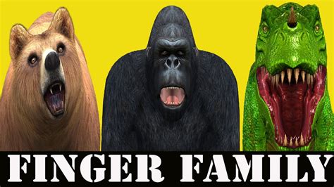 Finger Family Rhyme - GORILLA V/S Dinosaur v/s Bare || FUNNY RHYMES FOR KIDS & Toddlers - YouTube