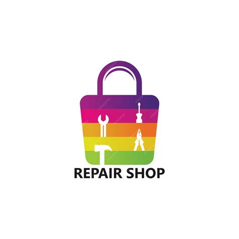 Premium Vector | Repair shop logo template design vector, emblem ...