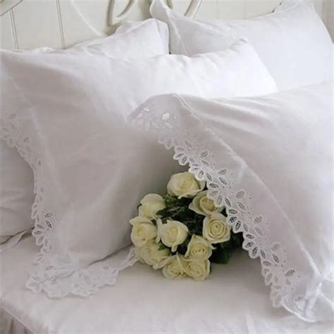 Aliexpress.com : Buy 2pcs pure white pillow case hollow out Embroidered lace pillow cover ...