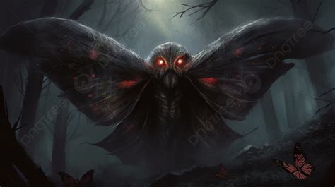 This Is A Picture Of A Scary Creature With Red Eyes In The Forest ...