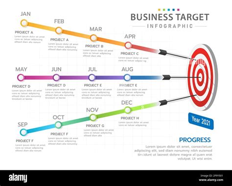 Infographic template for business. Modern Target diagram with project ...