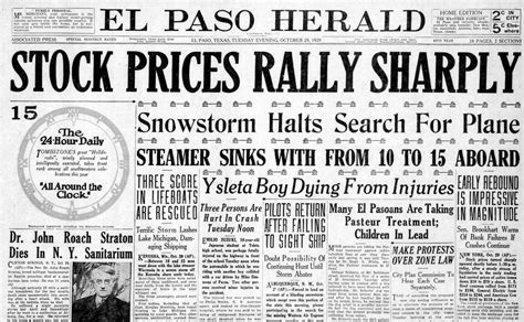 The Great Depression: Newspaper headlines from the 1929 stock market ...