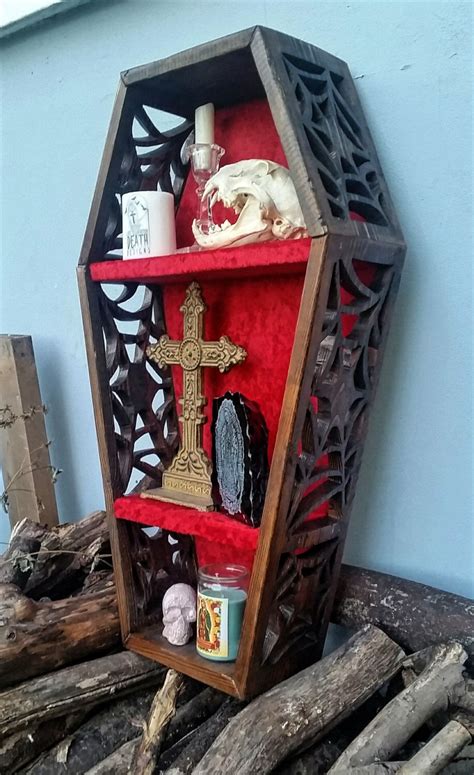 Coffin Shelf, Gothic Shelf, Spider Webs, Gothic, Horror, Coffin, Gothic Decor, Gothic Furniture ...