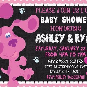 Blue's Clues Magenta Baby Shower Invitation, Digital-personalized-print ...