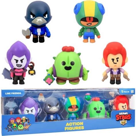 Brawl Stars Gamer Line Friends 5pk Spike Crow Colt Leon Mortis Figure ...