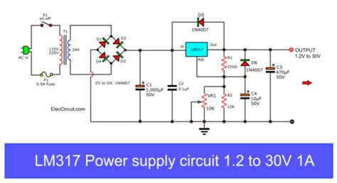 LM317 Power Supply (My First Circuit) | ElecCircuit