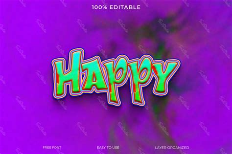 Happy Font Style Text Effect | Photoshop PREMIUM PSD File