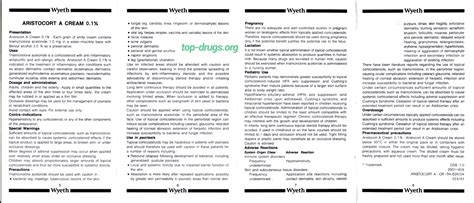 ARISTOCORT A CREAM 0.1% by Wyeth – Top Drugs