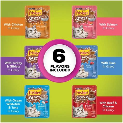 Friskies Gravy Sensations Variety Pack Cat Pouches Wet Cat Food ...