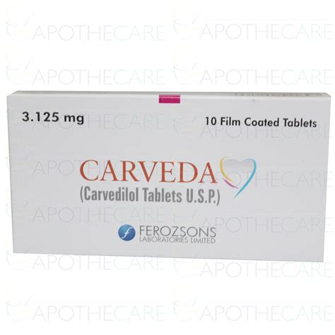 Carveda Tab 3.125mg 1x10's