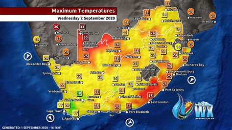 South Africa & Namibia Weather Forecast Maps Wednesday 2 September 2020 ...