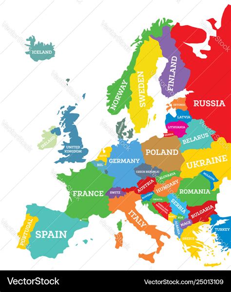 Map Of Europe Continent – Map Vector