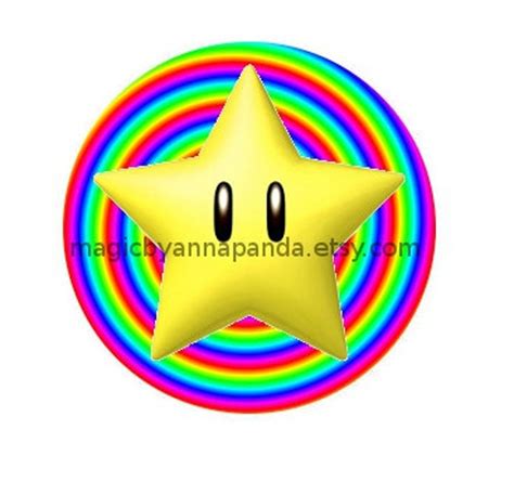 Super Mario Rainbow Star Pinback Button OR Magnet 2.25 Inch - Etsy