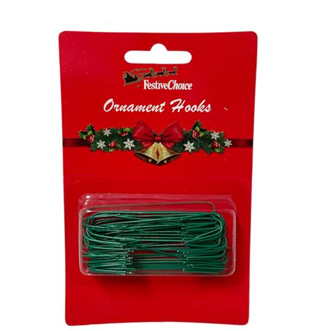 Ornament Hooks Green 50pk | We'll make your Christmas Complete