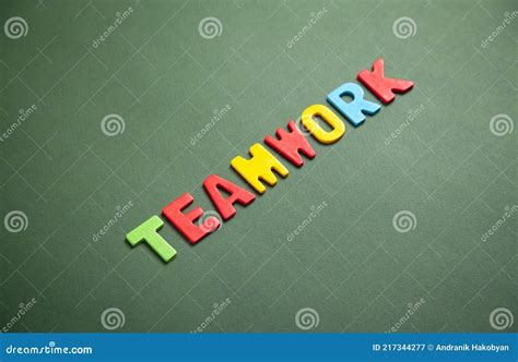 Colorful Word Teamwork on Green Background Stock Image - Image of group ...