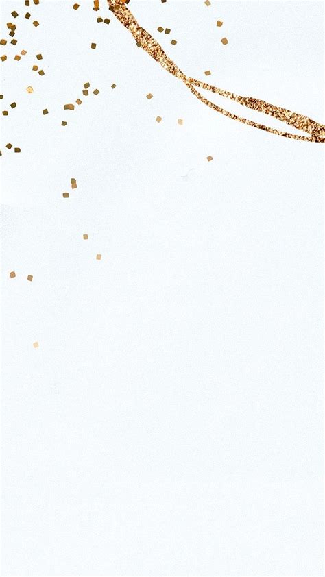 Gold Glitter Background with Abstract White Design