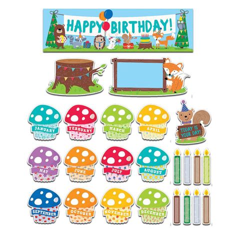 Woodland Friends Happy Birthday Mini Bulletin Board Set | Classroom ...