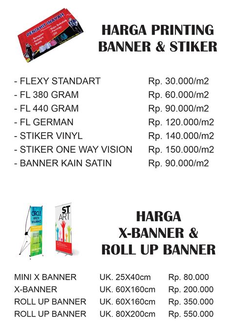 Harga Cetak Banner, X-Banner, dan Roll Up Banner di Bali