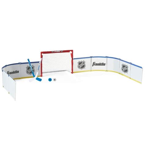 Franklin Sports Mini Hockey Rink Set, Half Rink Knee Hockey Goal, Mini Sticks, and Ball Set ...