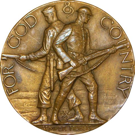 "For God & Country" Bronze Medallion, R. Tait McKenzie - 1922 from antiqueworldusa on Ruby Lane