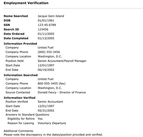 Employment History – Universal Background Screening