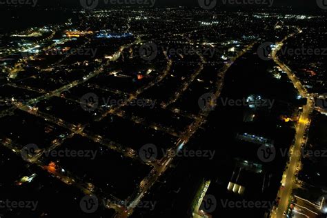 Beautiful Aerial View of British Town at Night 10809765 Stock Photo at Vecteezy