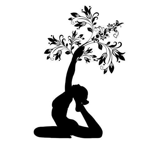 Free Images : women, yoga, decorative, floral, flourish, flowers, silhouette, meditation ...