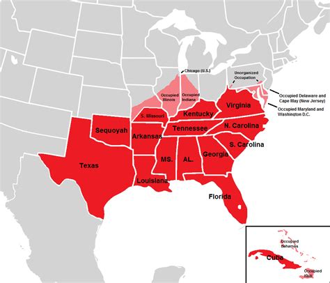 Confederate States Of America Map