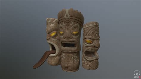 Hawaiian Tiki Statues 3 Piece Set by GravityJack. These Tiki statues will make a great addition ...