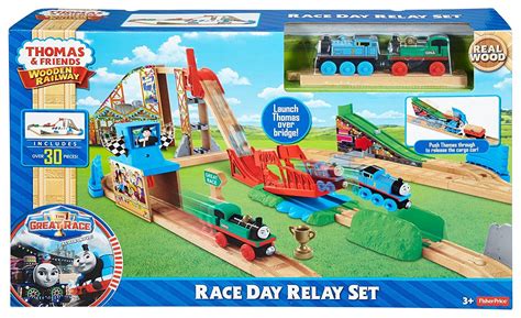 Thomas & Friends Wooden Railway Race Day Relay Train Track Playset | eBay